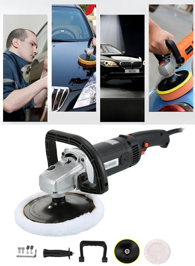 DUNISO Buffer Polisher,Powerful Waxer,Car Wax Buffer Machine,Rotary Polisher,Low Noise,8 Variable Speed,Equipped with Safety Axle Lock,for Car Waxing and Polishing Care,500-3000r/min,1400W - Image 1